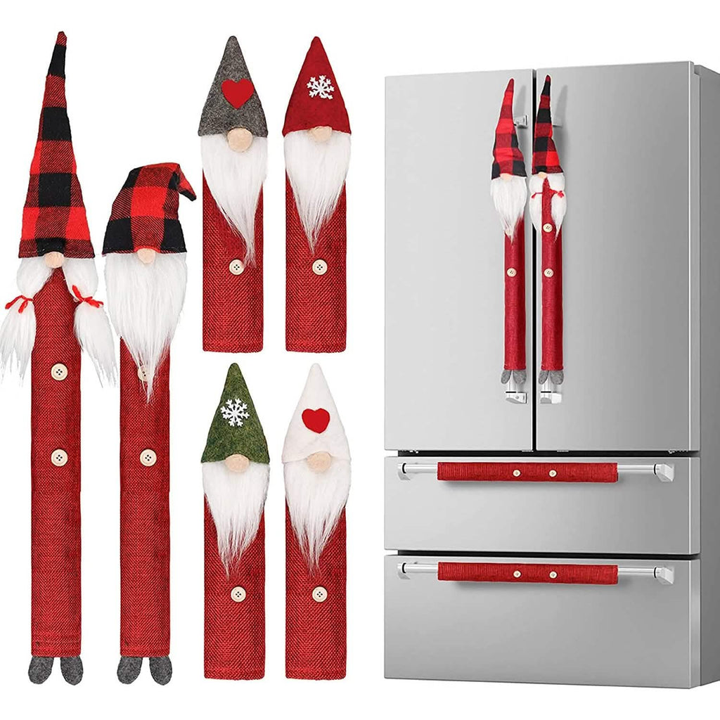 Ensemble de 8 pièces : Housses de poignée de réfrigérateur de Noël Gnome