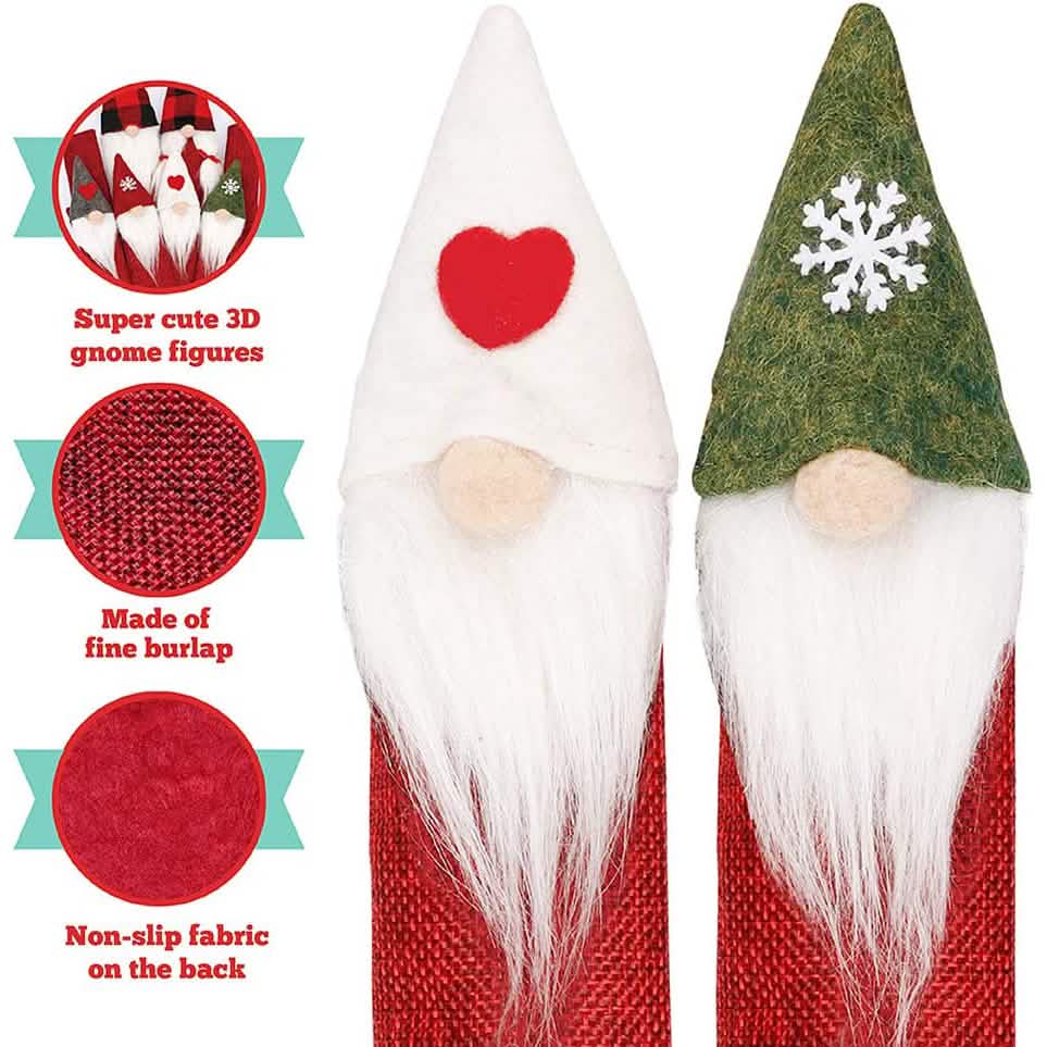 Ensemble de 8 pièces : Housses de poignée de réfrigérateur de Noël Gnome