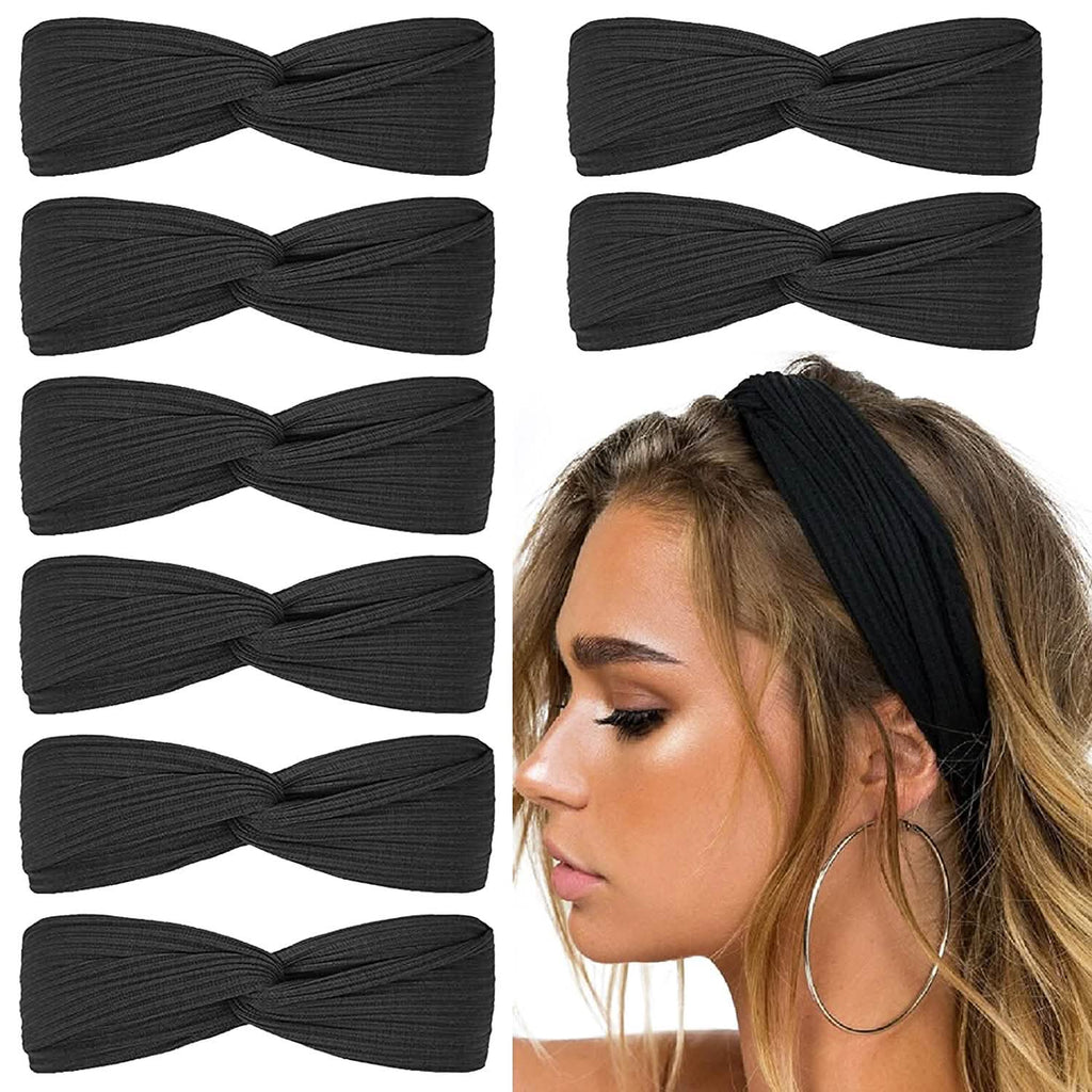Lot de 8 : Bandeaux à nœud torsadé bohème extensibles