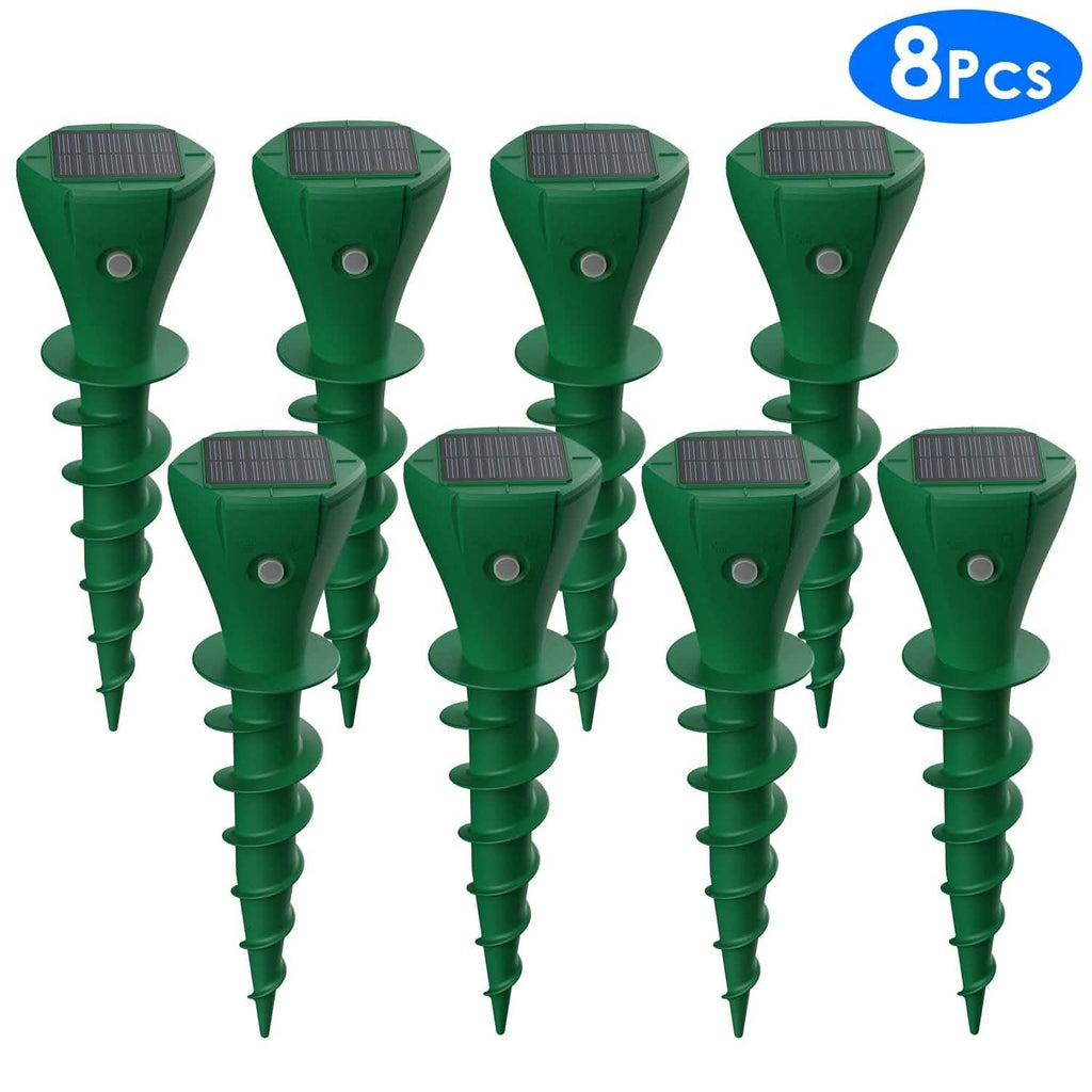 8-Pieces: Solar Powered Repellent Waterproof Solar Vibration Stake