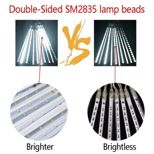 8-Pieces: Waterproof LED Meteor Shower Rain Lights
