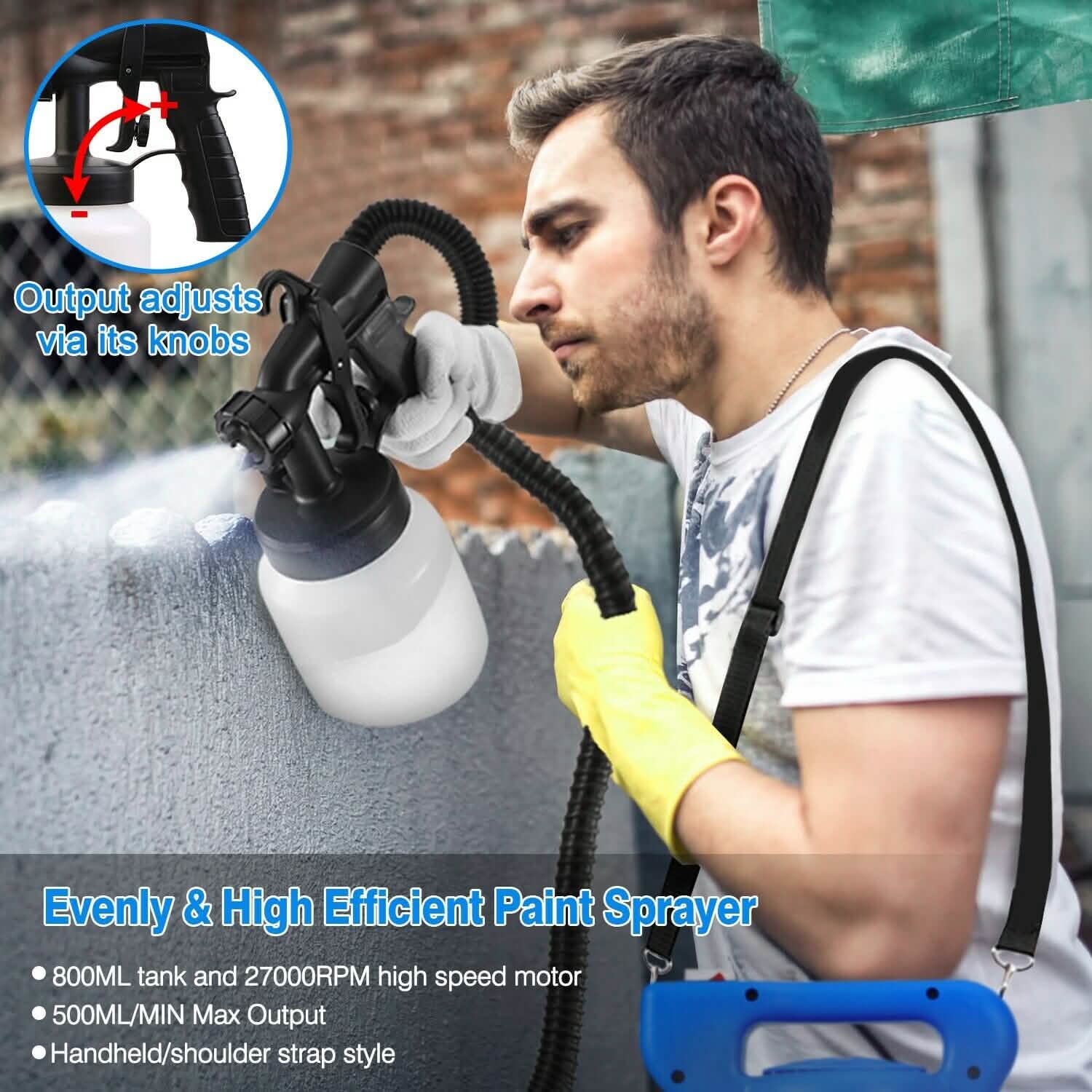 Pistolet à peinture 800 ML 650 W