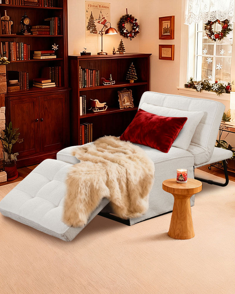 Ainfox 74inch Convertible Sofa Bed Beige,4-in-1 Folding Sofa