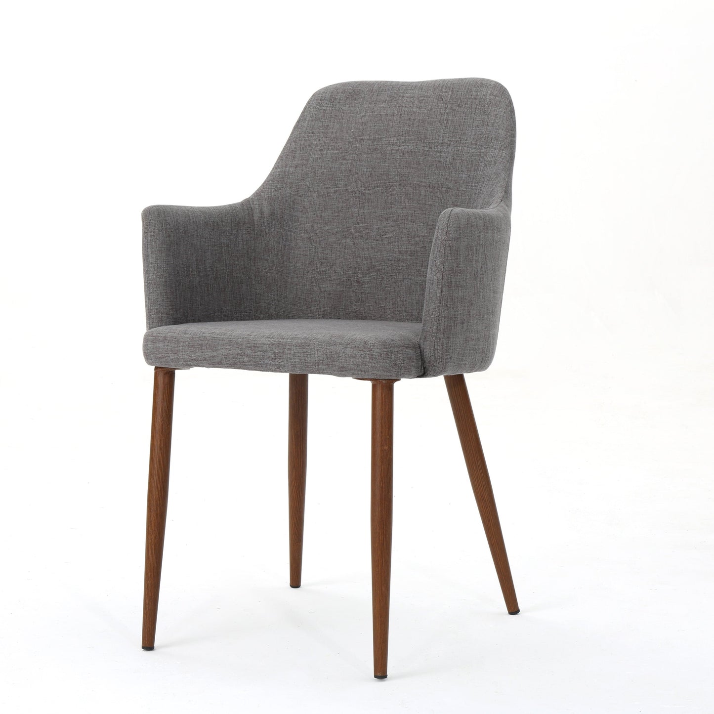 Mid Century Modern Fabric Upholstered Dining Chairs - Set of 2