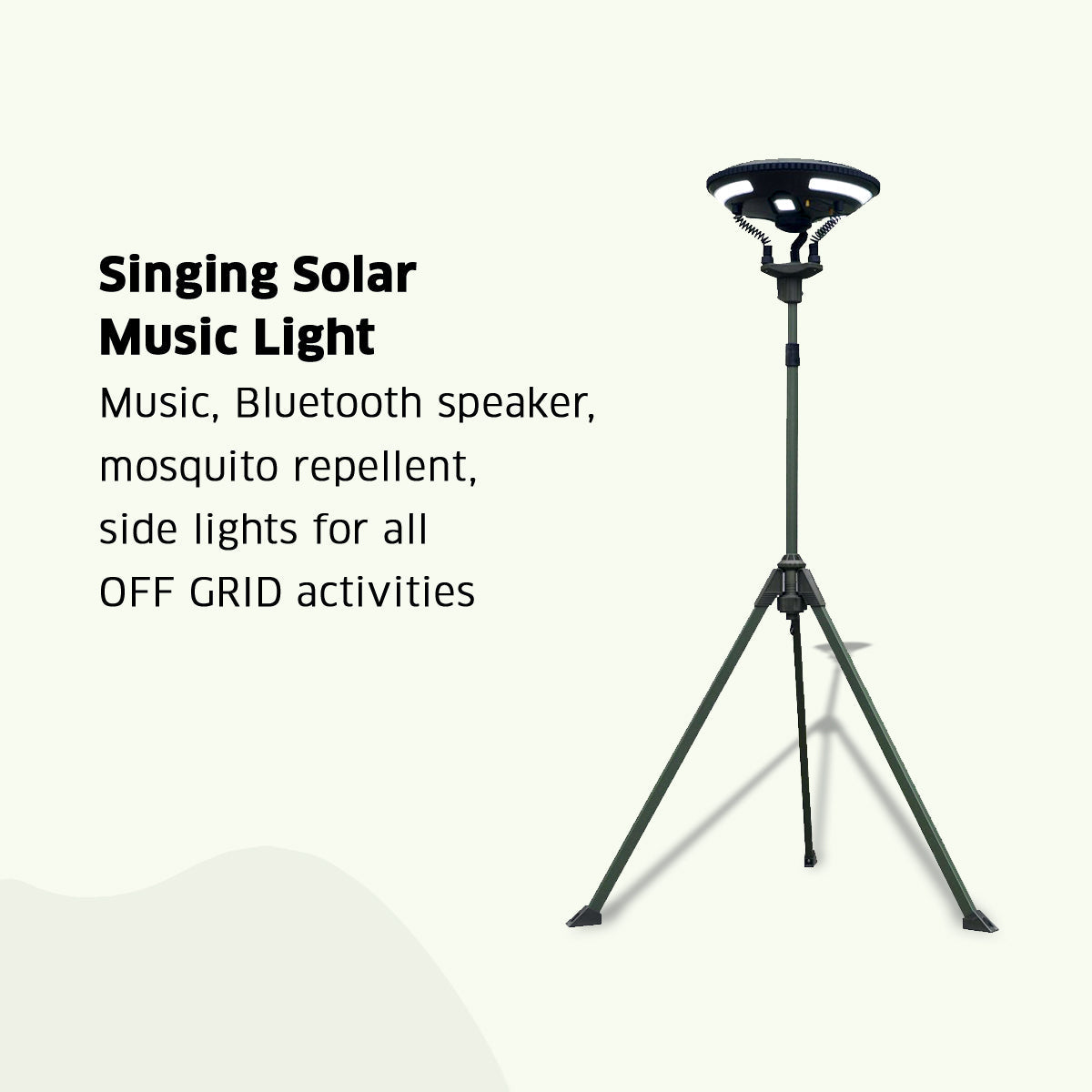 TRU De-LIGHT | Multipurpose Singing Music Solar LED Light | Garden, Camping Portable Light, Strong Bluetooth Speaker | Main Light + 3 Independent Detachable Multi Mode Lights