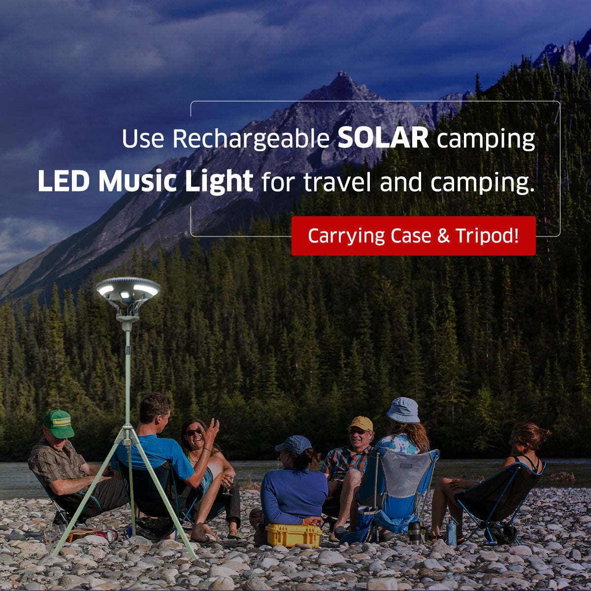 TRU De-LIGHT | Multipurpose Singing Music Solar LED Light | Garden, Camping Portable Light, Strong Bluetooth Speaker | Main Light + 3 Independent Detachable Multi Mode Lights