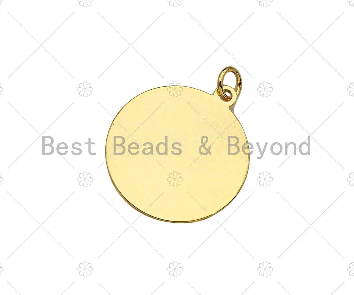 Gold Filled Smiley Face Shape Pendant, 18K Gold Filled Medallion Charm, Necklace Bracelet Charm Pendant, 20x23mm, Sku#Y440