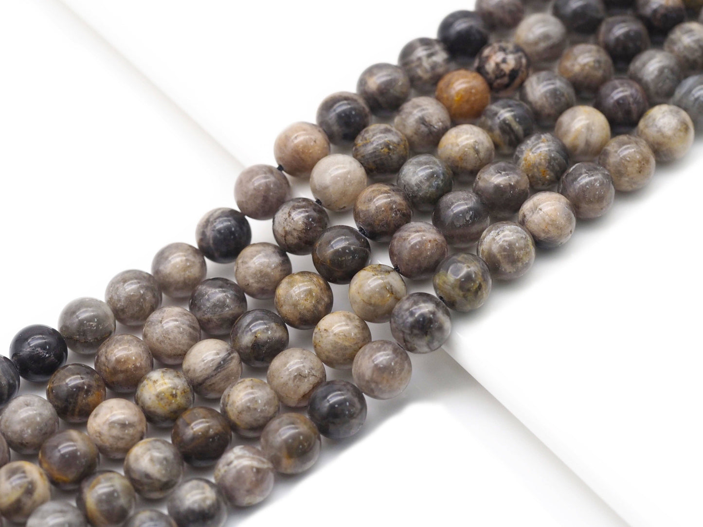 Genuine Black Sunstone Round Smooth Beads, Sku#U1397