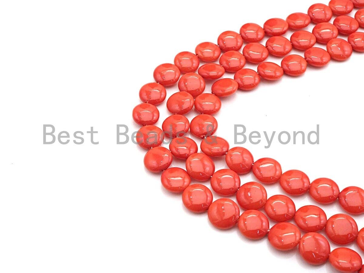 Mother of Pearl Coin Shape beads, Orange Mother of Pearl, Black Mother of Pearl, 5x12mm, sku#T124
