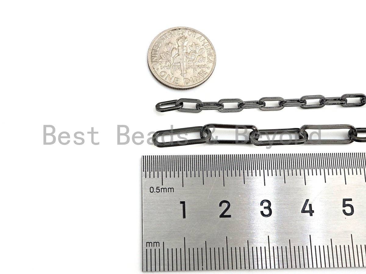 15x5mm Gold Chain, Black, Silver, Rose Gold Rectangle Chain,E517