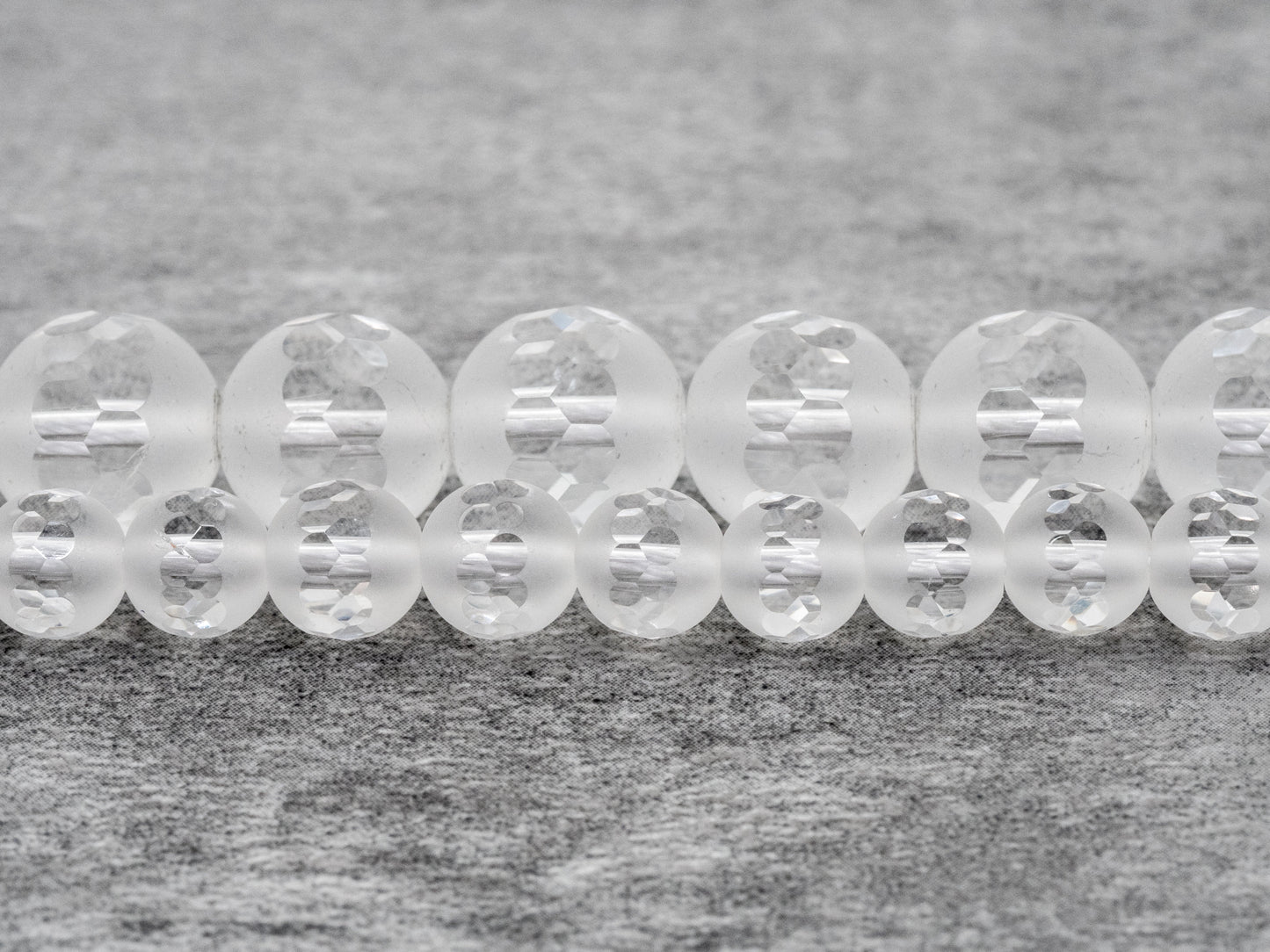 15.5inch strand Natural Clear White Matte Quartz Middle Faceted beads, 6mm/8mm/10mm/12mm Round Quartz beads, Matted Raw Crystal, SKU#V4