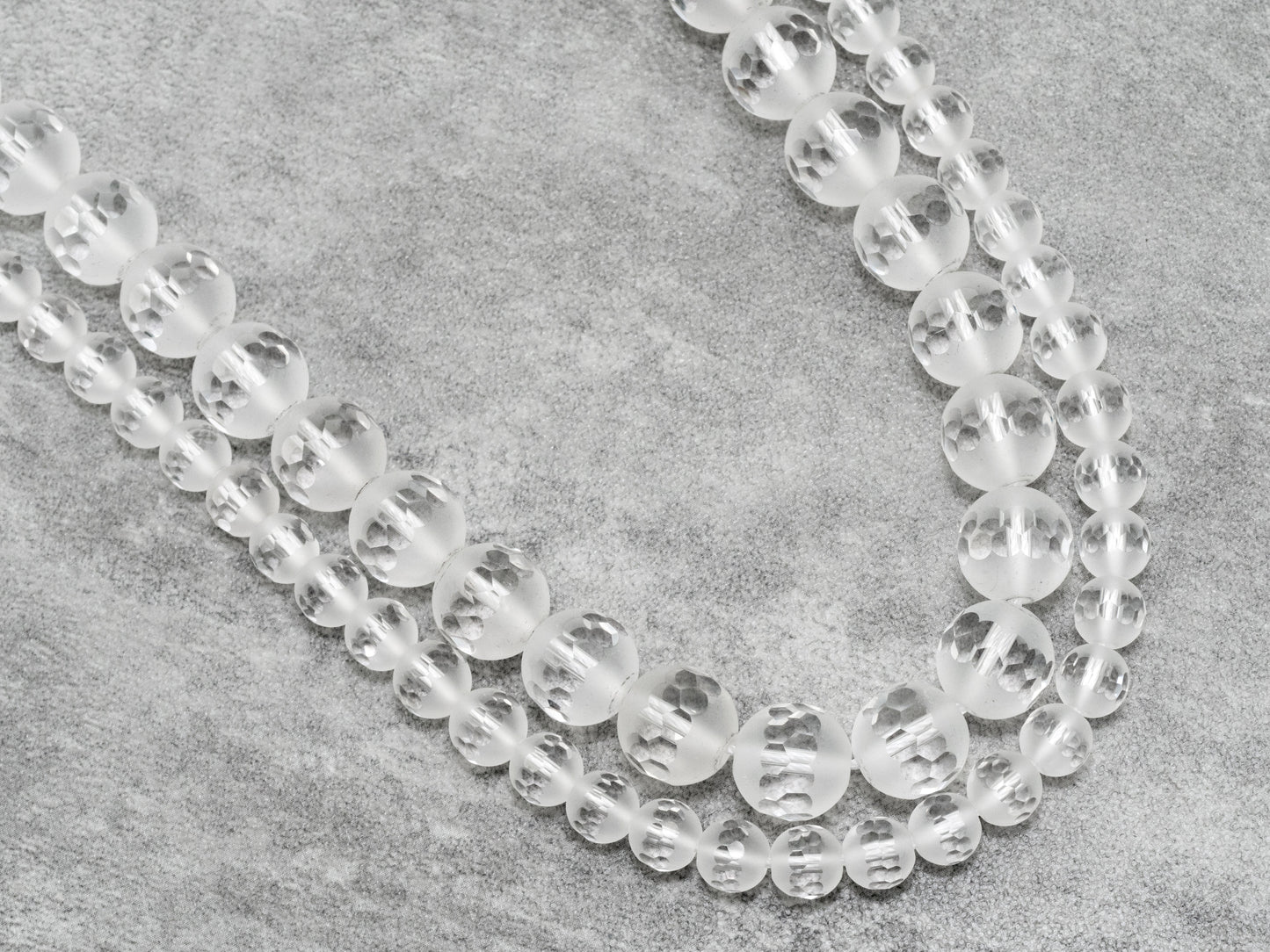 15.5inch strand Natural Clear White Matte Quartz Middle Faceted beads, 6mm/8mm/10mm/12mm Round Quartz beads, Matted Raw Crystal, SKU#V4