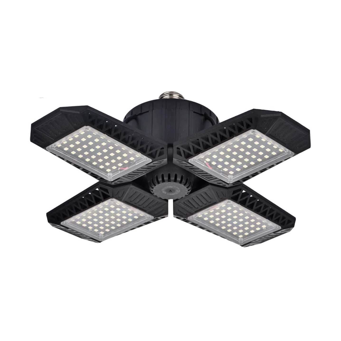 80W Deformable LED Garage Ceiling Lights with 4 Adjustable Panels
