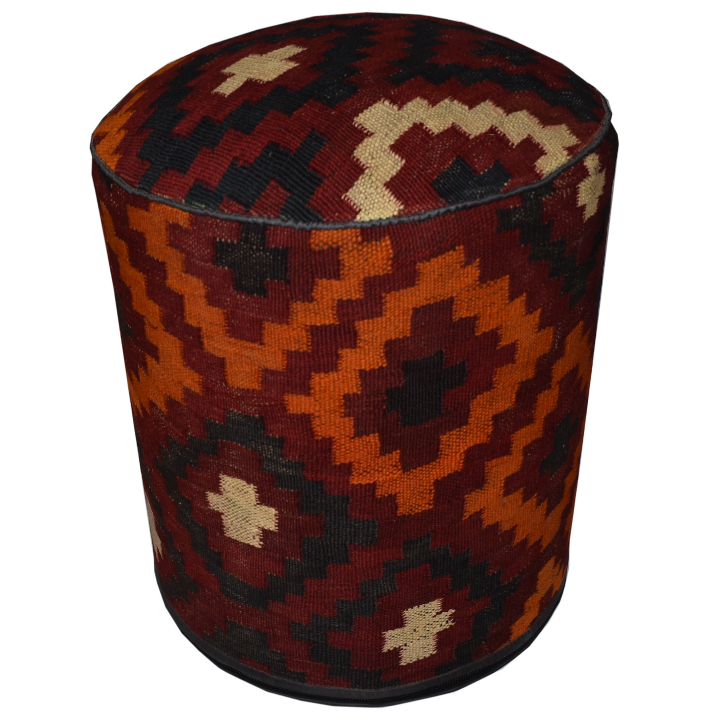 One of a Kind Kilim Rug Pouf Ottoman foot stool - #81