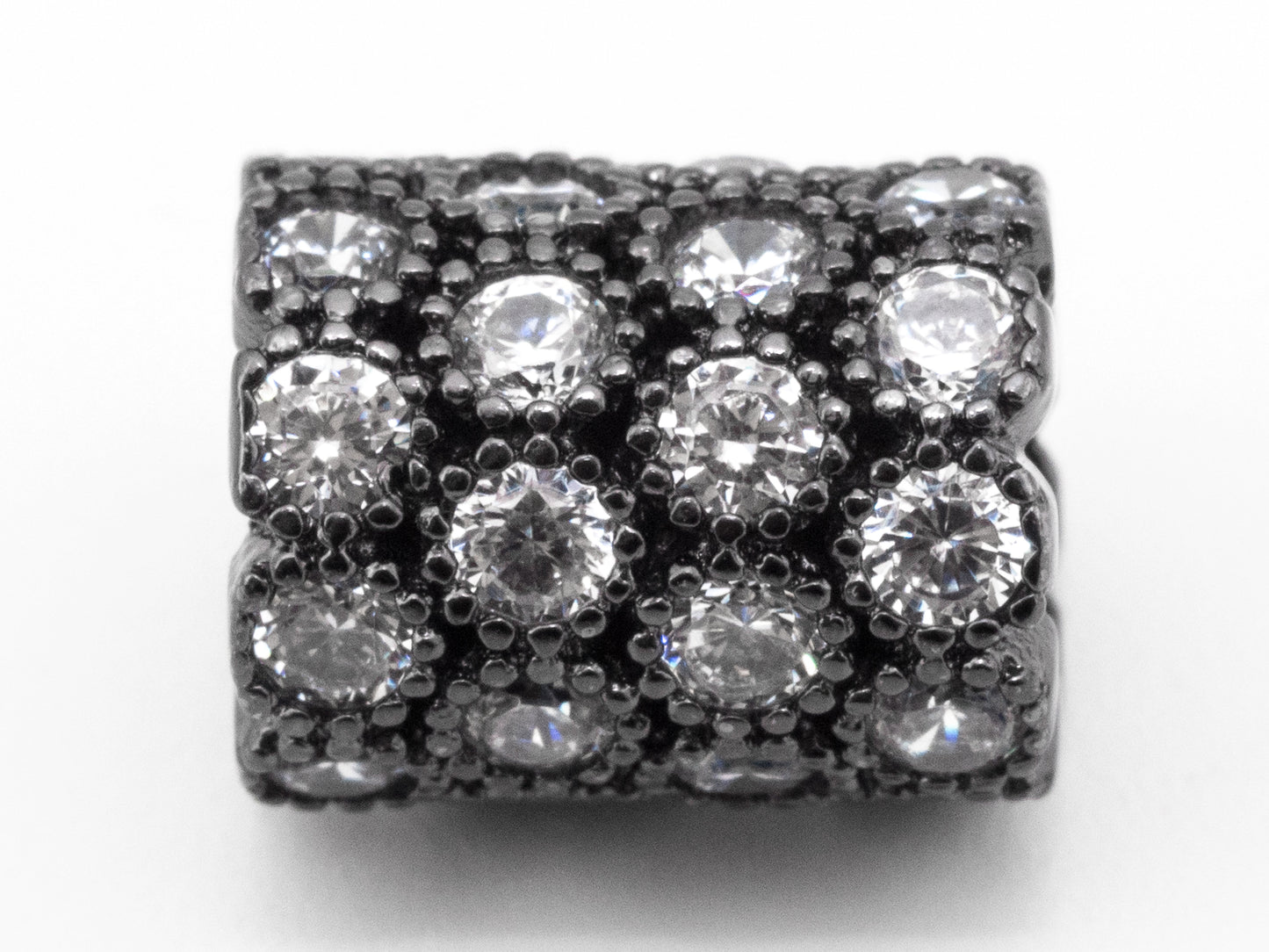 CZ Micro Pave European Large Hole 8x10mm Beads, SKU#N39