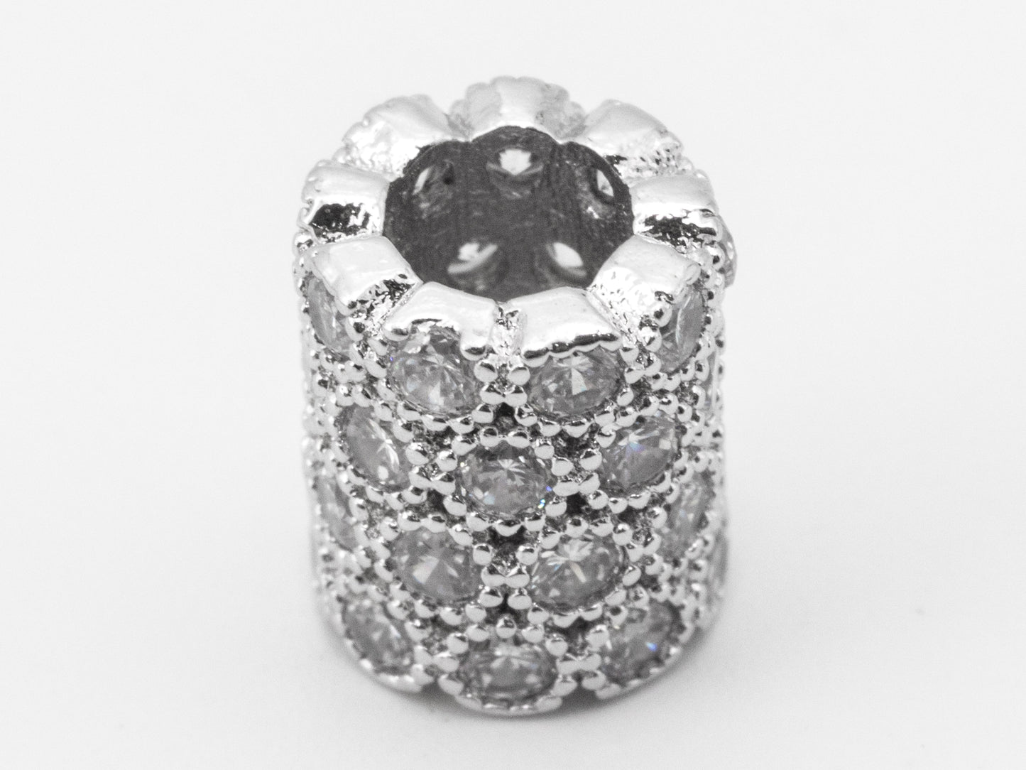 CZ Micro Pave European Large Hole 8x10mm Beads, SKU#N39