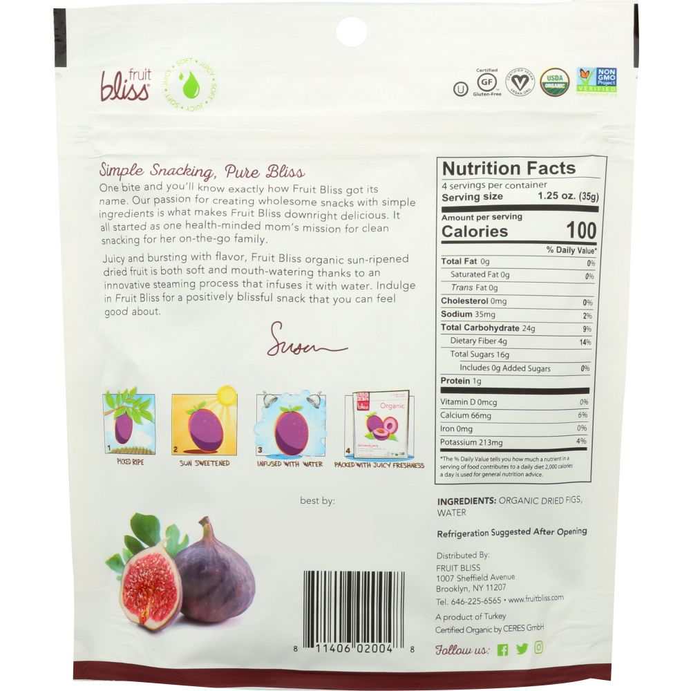 Organic Turkish Figs - Fruit Bliss 5oz,Non-GMO,Vegan, Kosher Certified