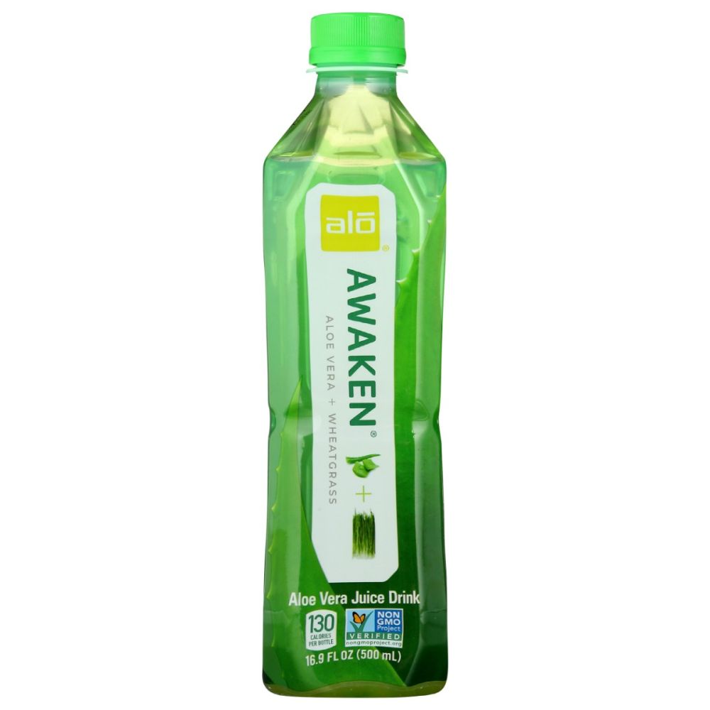 ALO: Awaken Wheatgrass Real Aloe Vera Drink, 16.9 oz