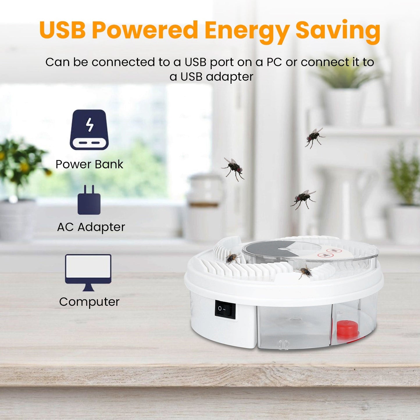 Electric Fly Trap - USB Powered, Rotating Indoor Use
