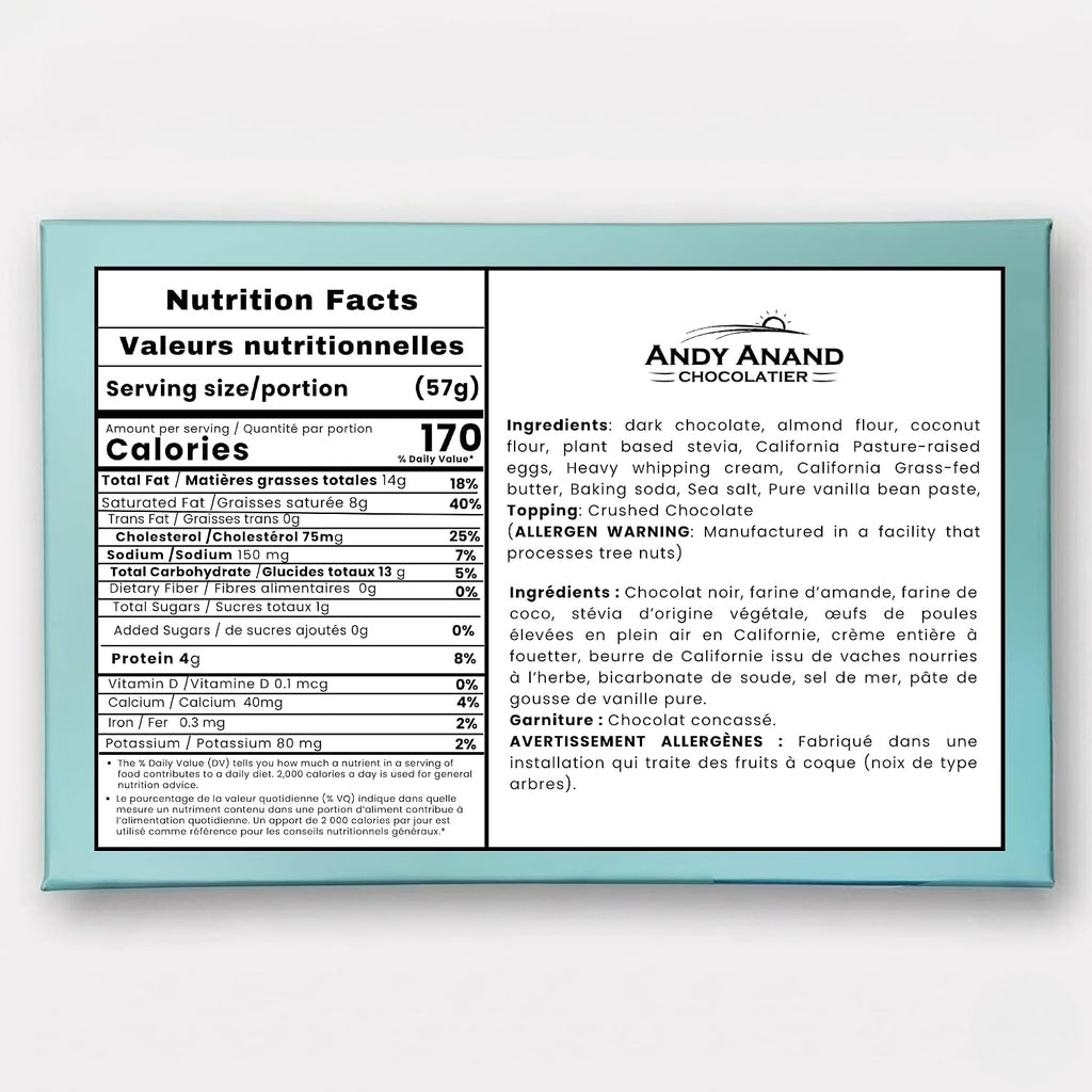 Andy Anand Sugar-Free Gluten-Free Dark Chocolate Cake, 9-Inch, 2.9 lb – Keto & Diabetic-Friendly, Birthday & Holiday Gift