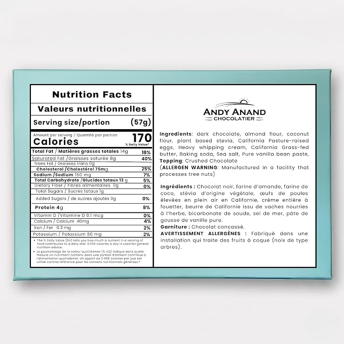 Andy Anand Sugar-Free Triple Chocolate Cake, Gluten-Free, 2.6 lb – Keto & Diabetic-Friendly, No Preservatives, Birthday & Holiday Gift Box