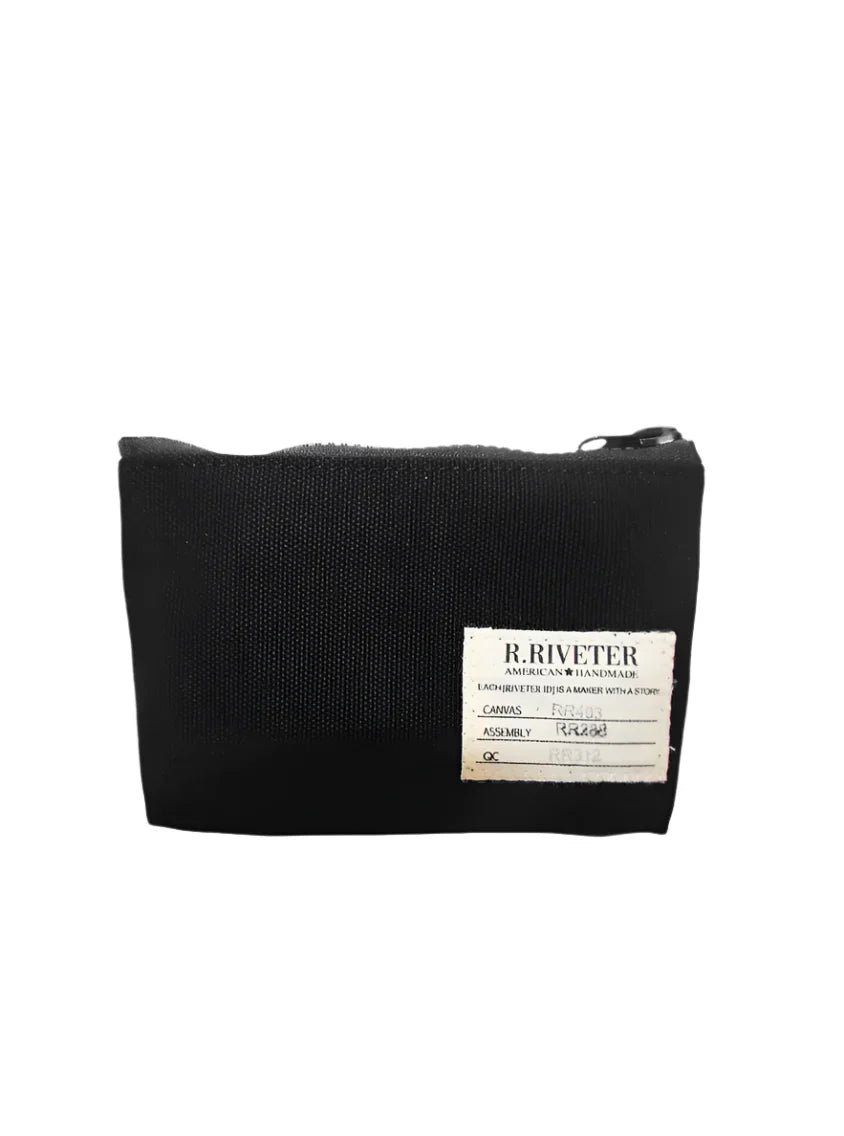 Lucy Mini Zipper Pouch | Black Canvas w/ Plastic Molded Zipper