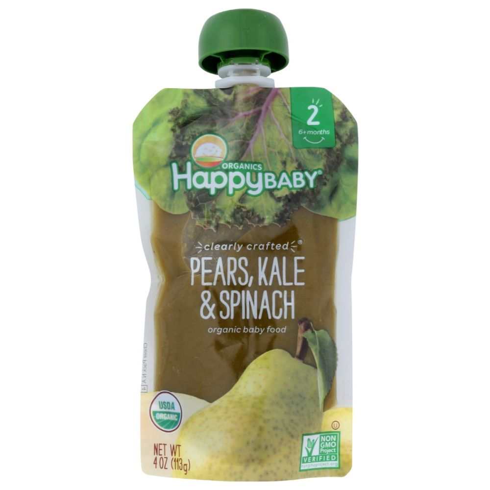 HAPPY BABY: Stage 2 Pear Kale Spinach Organic, 4 oz