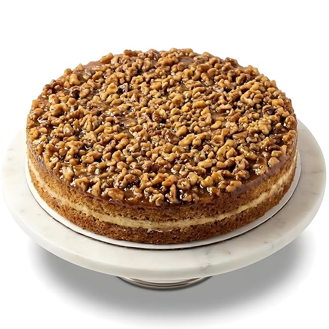 Andy Anand Caramel Walnut Cheesecake, 9-Inch, 2 lb – Freshly Baked NY-Style, Rich Caramel & Walnuts, Real Cream Cheese, Birthday Gift Box