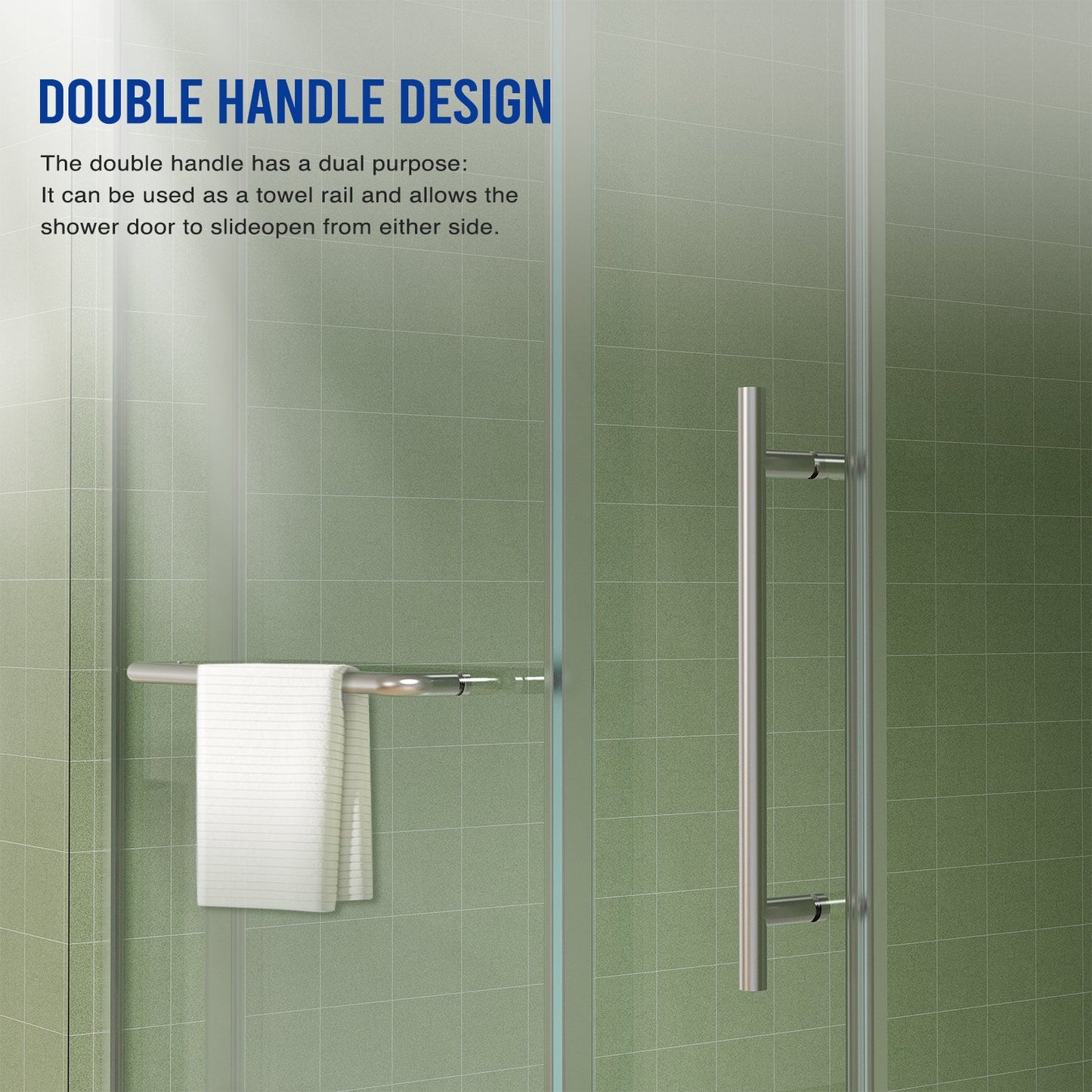 56"-60"W x 76"H Frameless Shower Door