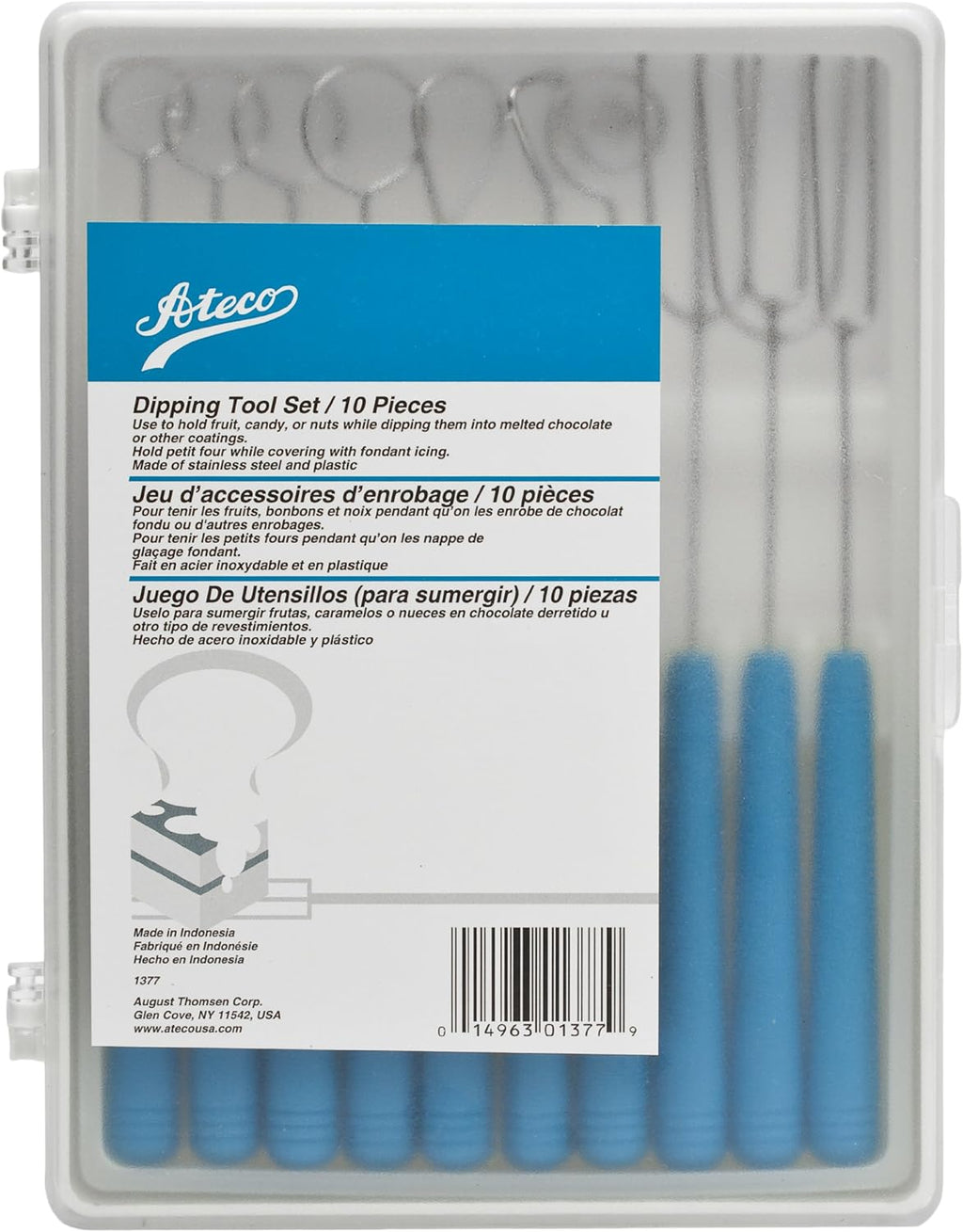 Ateco, Kit de 10 outils de trempage de bonbons/fruits, Série Pro