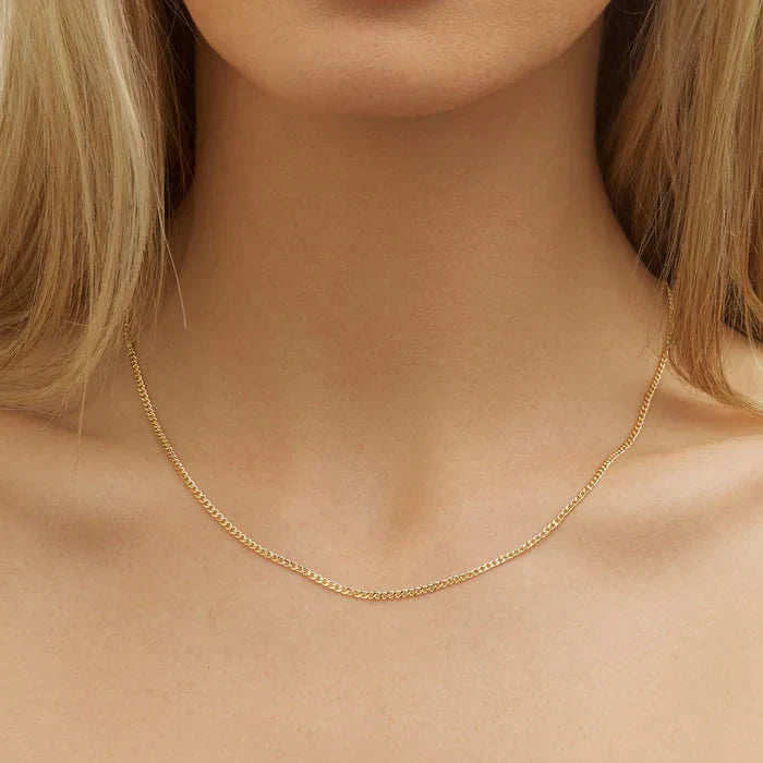 RMZ GOLD NYC 18K Gold Plated 2mm Cuban Link Necklace