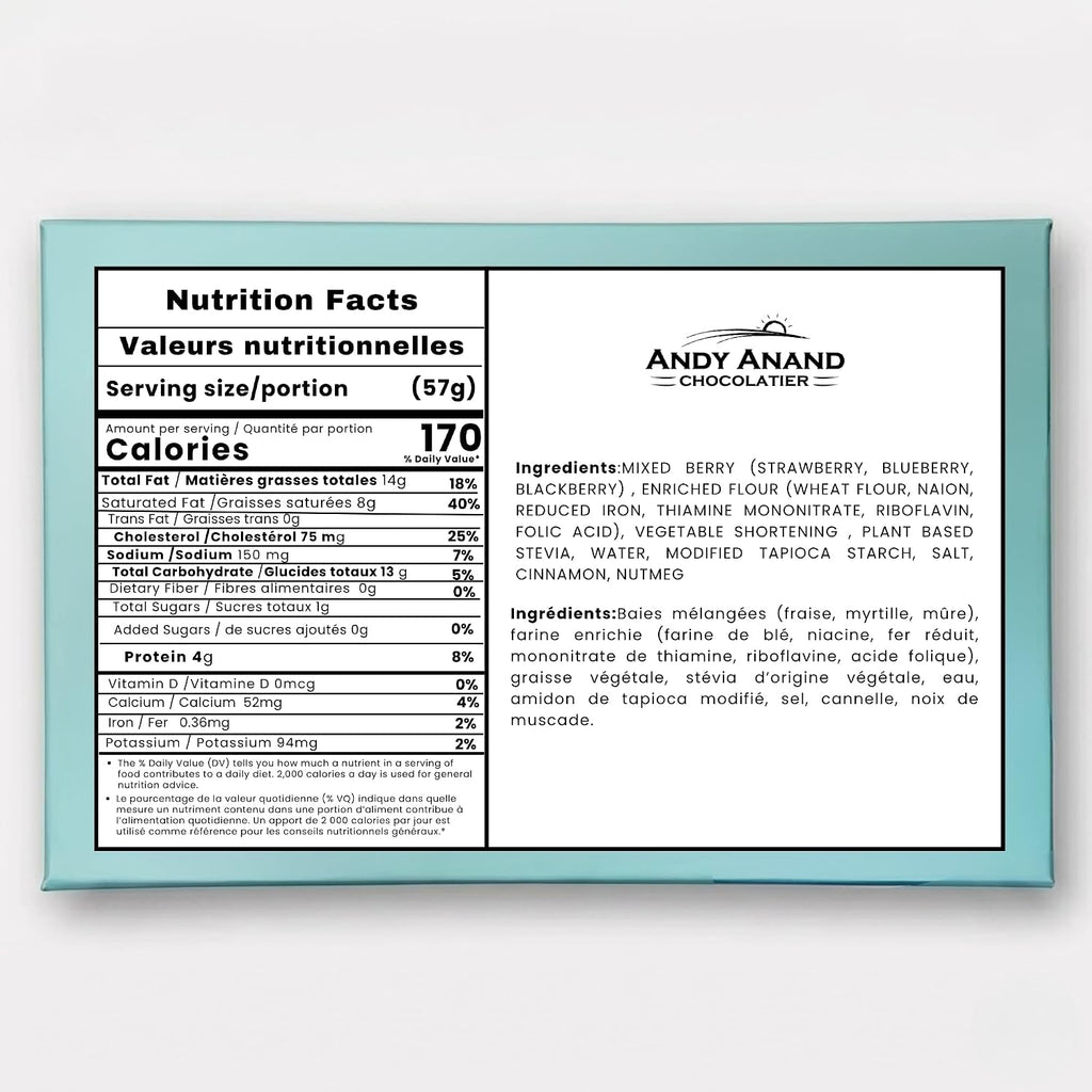 Andy Anand Sugar-Free Cake Sampler, 4 Flavors, 3.7 lb – Keto & Diabetic-Friendly, Cookies & Cream, Chocolate, Blueberry & Pineapple Gift