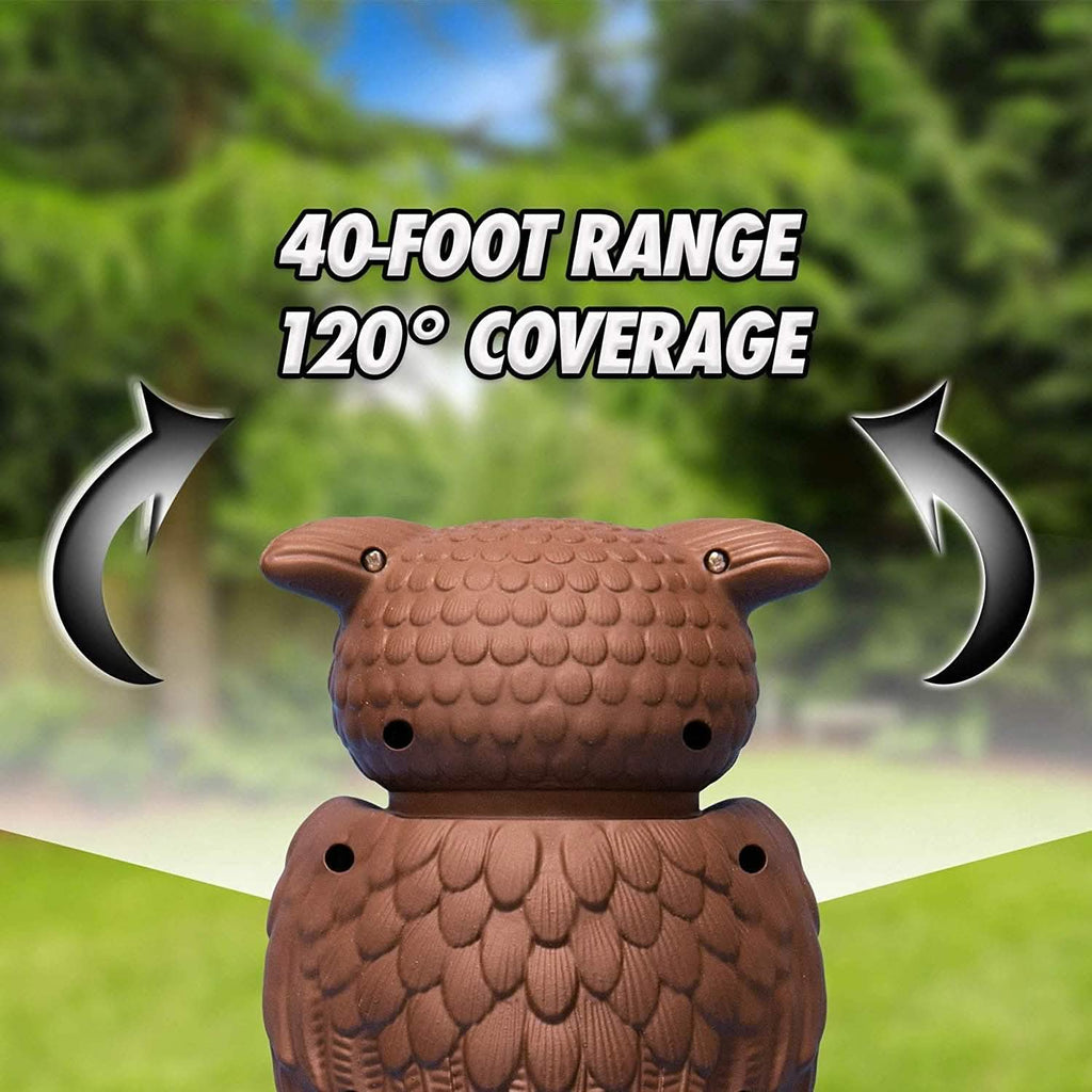 Owl Alert Statue - Targets Outdoor Pests Like Racoons, Deer, Rabbits, Squirrels, Mice and More