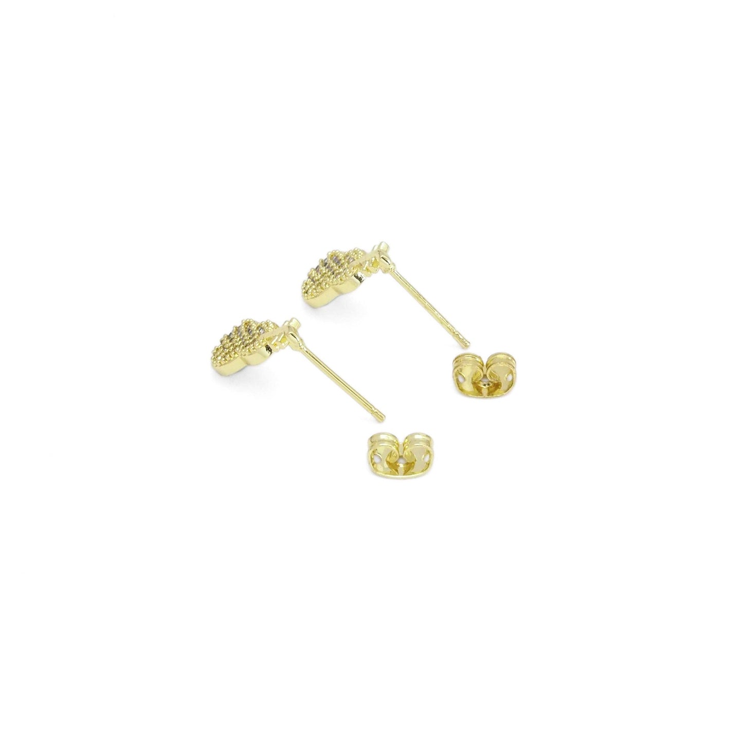 CZ Gold Guitar music instrument Stud Earrings, Sku#LD503