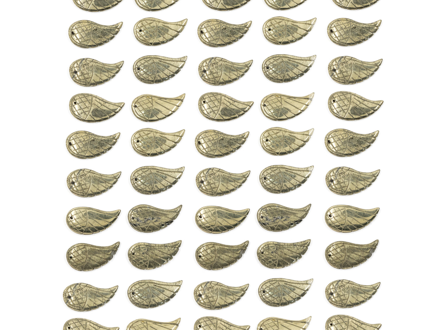 Natural Pyrite Angel Wing Carved Beads,16x30mm Pyrite Wing B