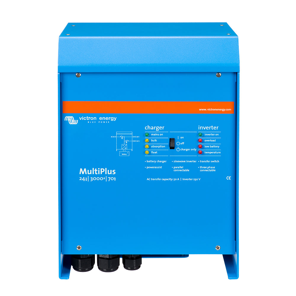 Victron Multiplus インバーター/チャージャー 24V DC - 3000W - 120V AC 70AMPバッテリーチャージャー付き - 50AMPトランスファースイッチ（UL認定） [PMP242301102]
