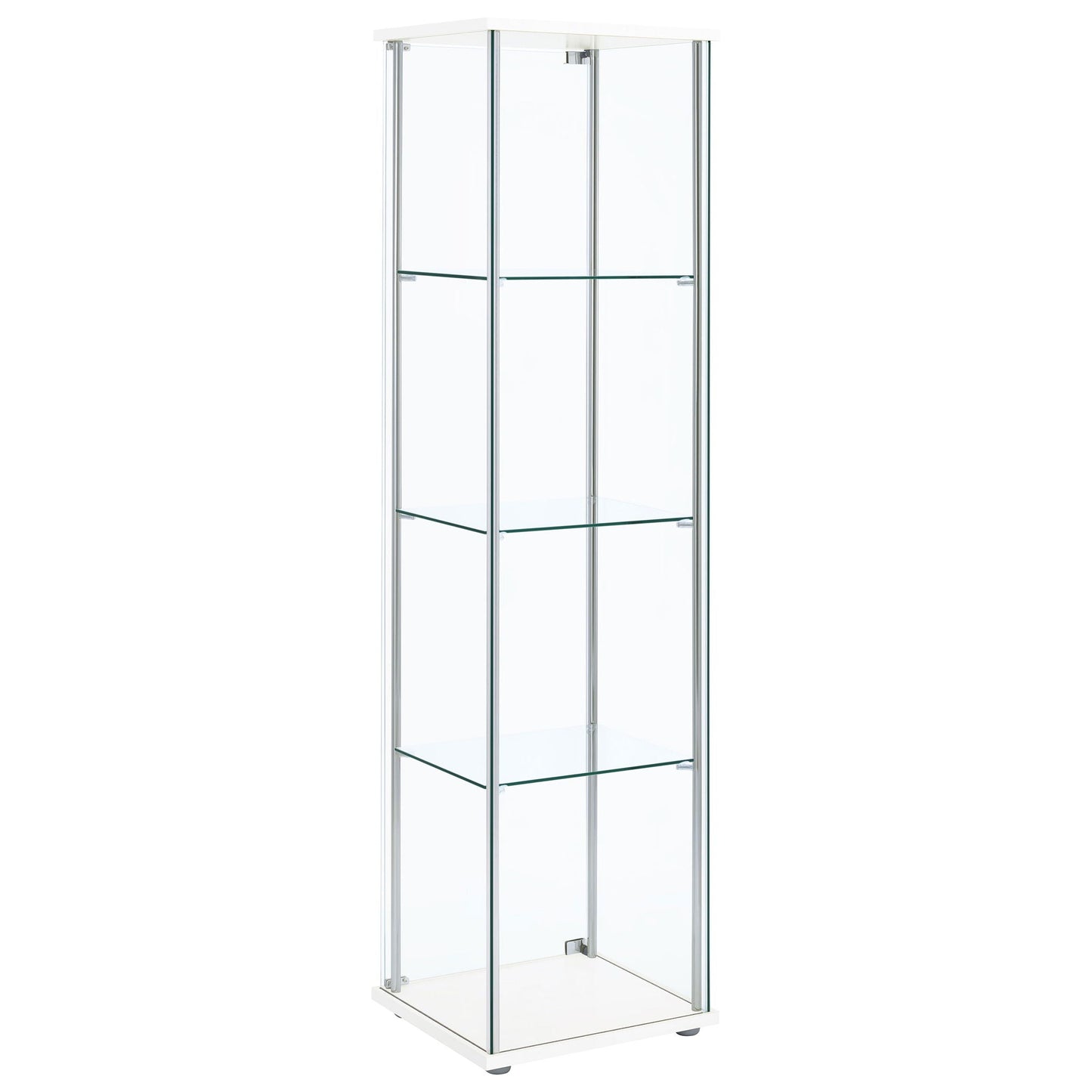 Bellatrix 3-shelf Clear Glass Curio Cabinet White