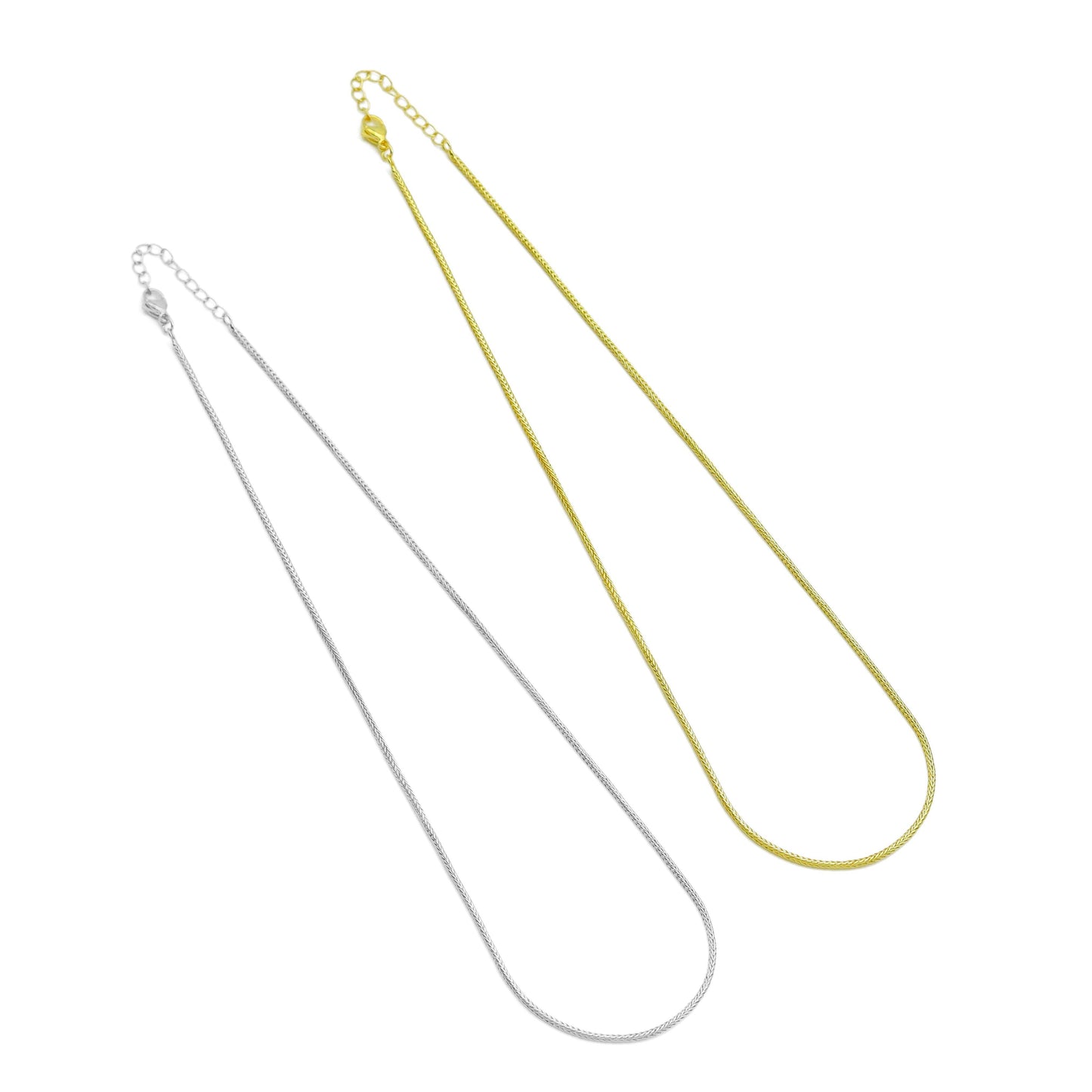 Silver Gold Wheat Chain  Necklace, Sku#LD552