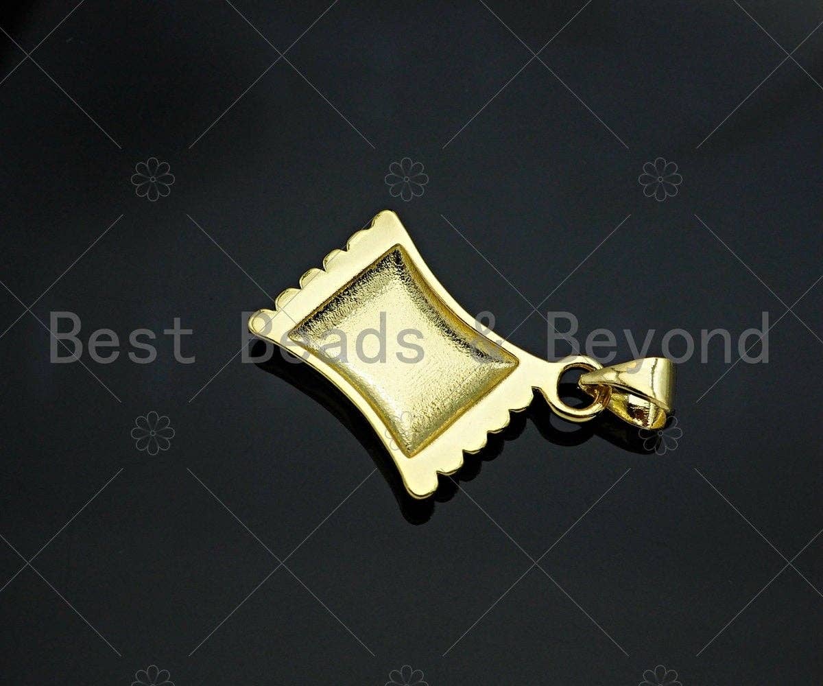 Colorful Enamel Sweet Heart Candy Rectangle Shape Pendant,18K Gold Filled Enamel Charm,Enamel Jewelry,15x20mm,Sku#LK333
