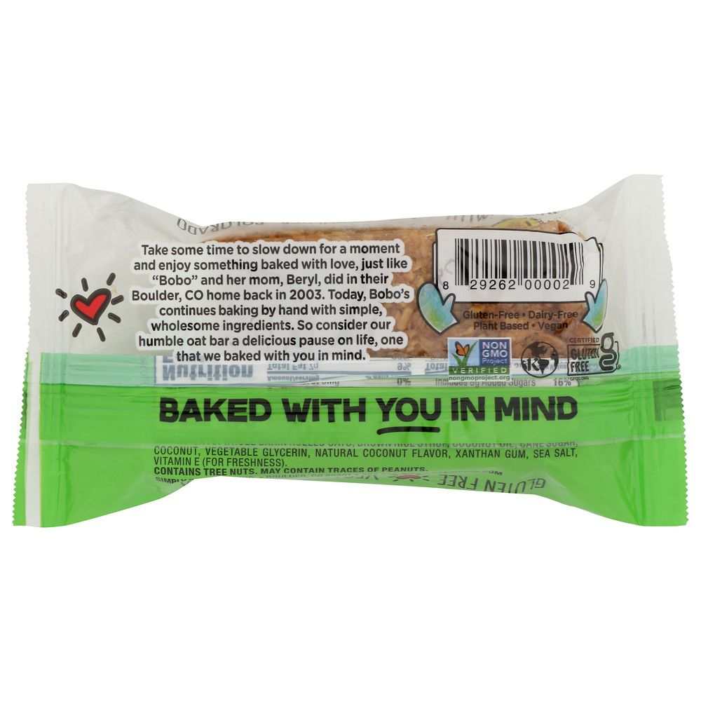 BOBO'S OAT BARS: All Natural Coconut Energy Bar, 3 oz | Healthy Snacks