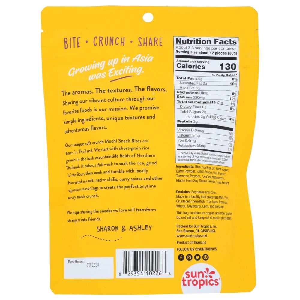 SUN TROPICS: Mochi Golden Curry Snack Bites, 3.5 oz