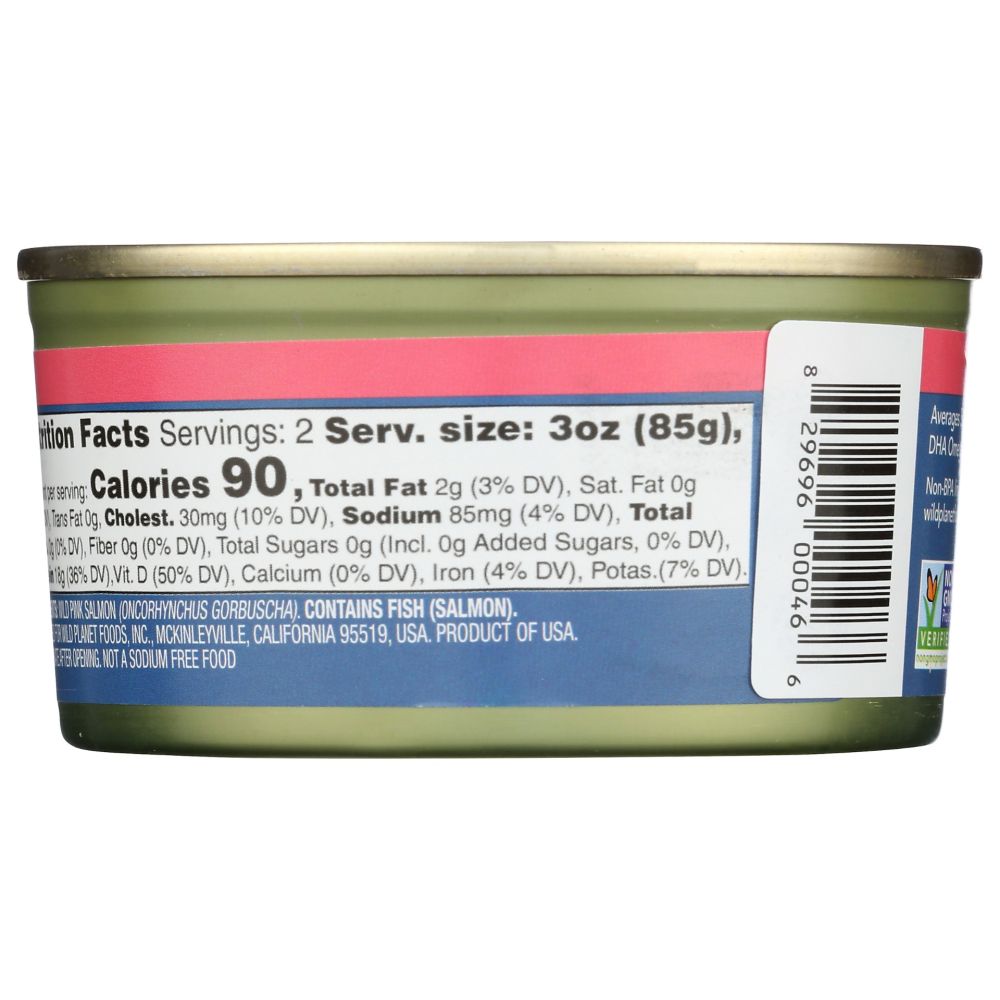 WILD PLANET: Alaska Pink Salmon No Salt, 6 oz