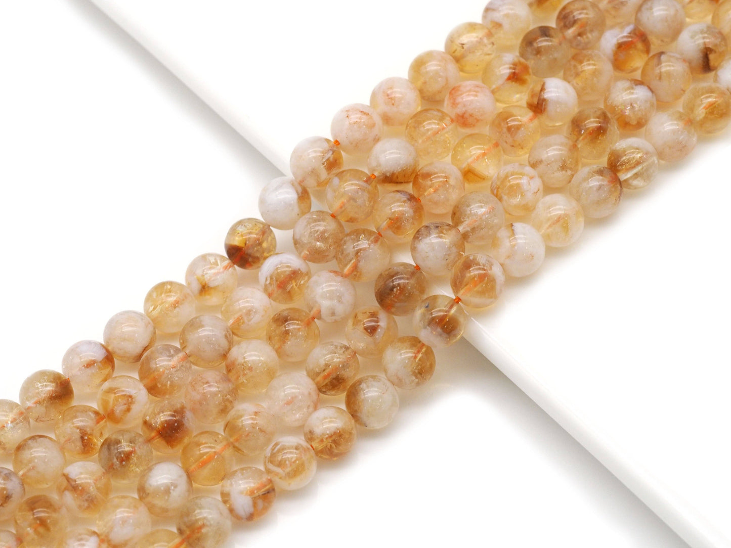 Genuine Citrine Round Smooth Beads, Sku#U1349