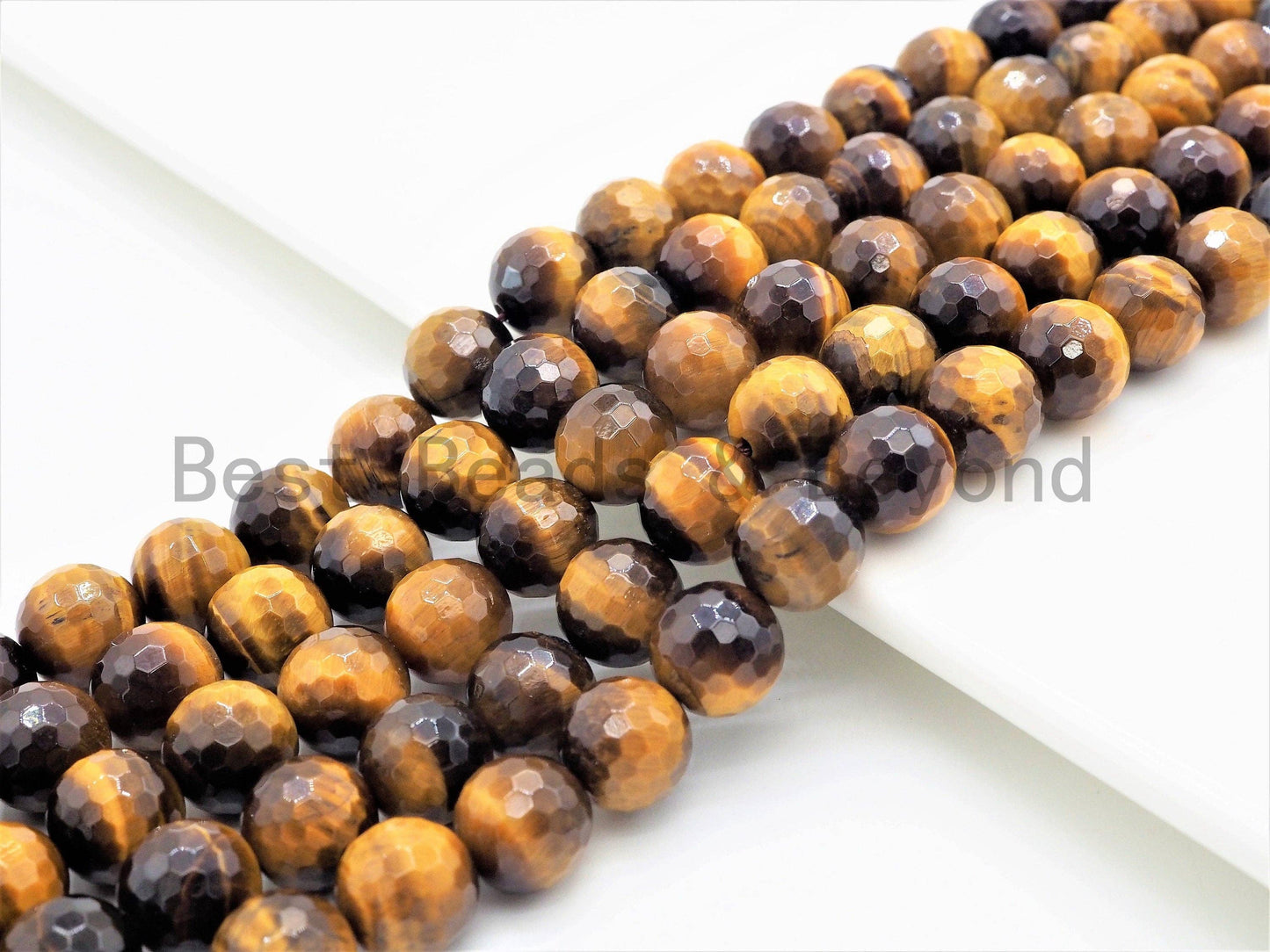 High Quality Natural Yellow Gold Tiger Eye Round Faceted Beads,sku#U350