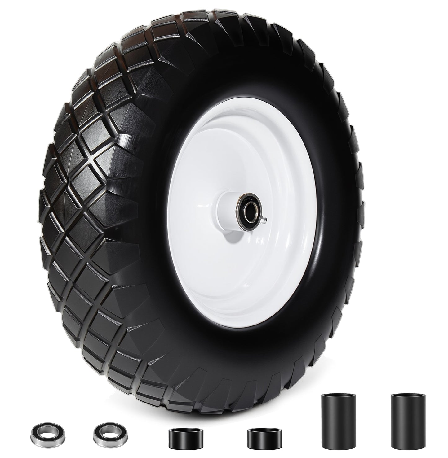 4.80/4.00-8 Flat-Free Solid Wheelbarrow Tire and Wheel