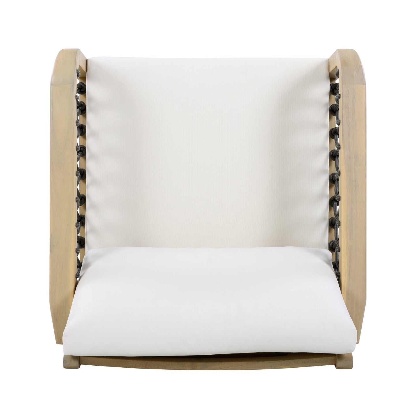 Outdoor Acacia Wood Club Chair with Handwoven Rope