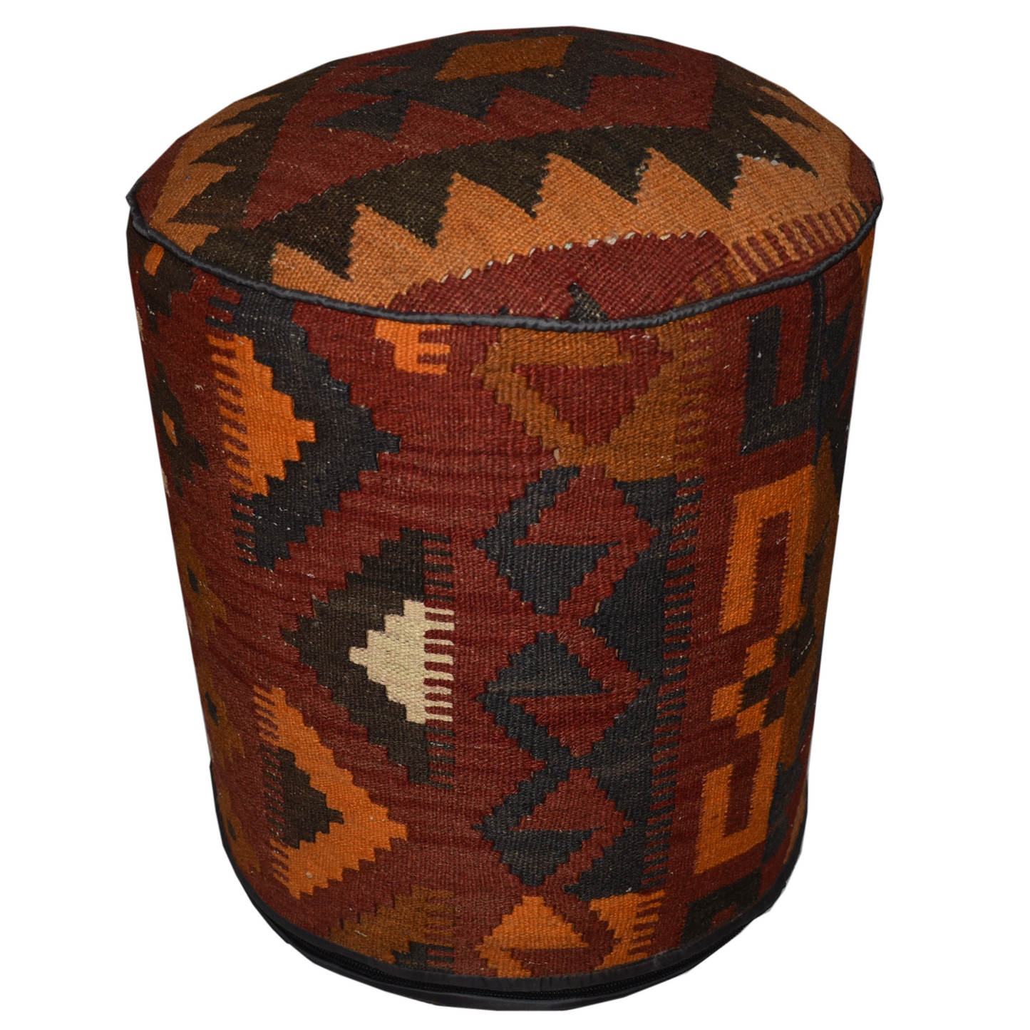 One of a Kind Kilim Rug Pouf Ottoman foot stool - #83