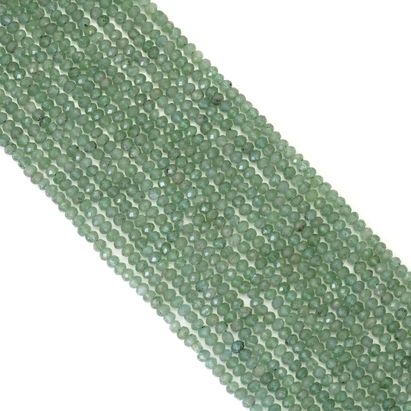 Genuine Green Kyanite Faceted Rondelle Beads, Sku#U1689