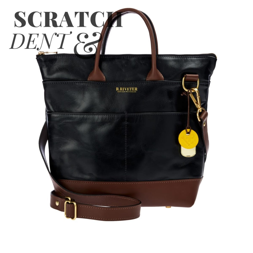 S&D Lena | Black Leather with Brown Leather Trim