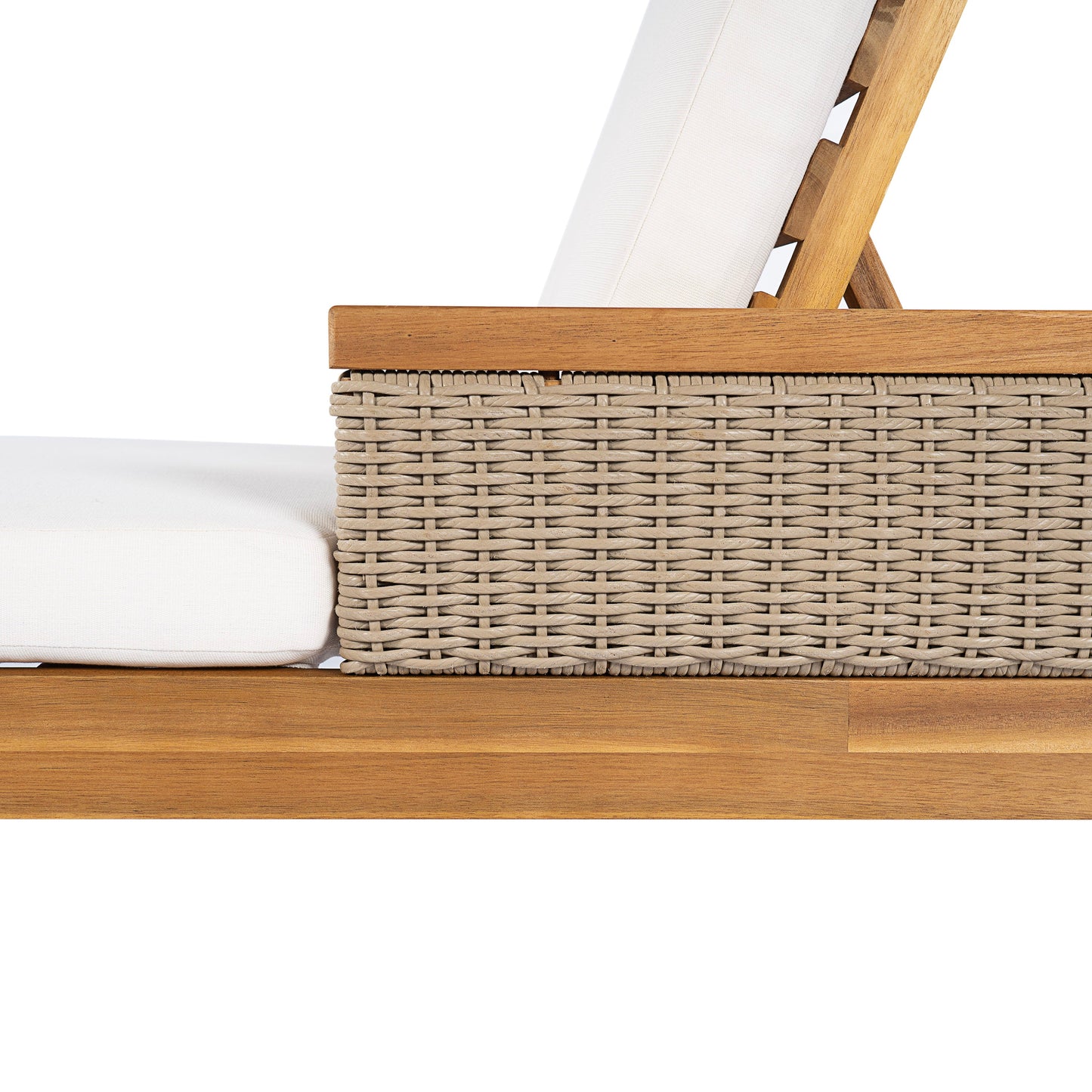 Solid Acacia Wood Sun Chaise Lounger